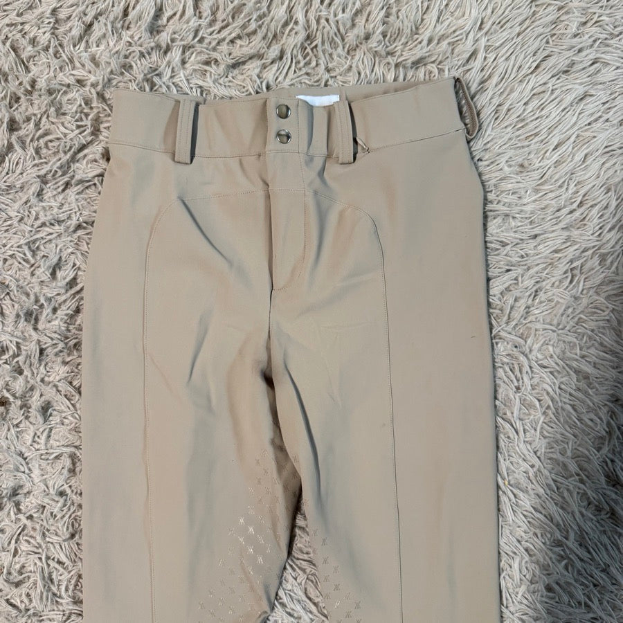 Women’s Large Tan Yagya Full Seat Horseback Riding Breeches. Good Condition.