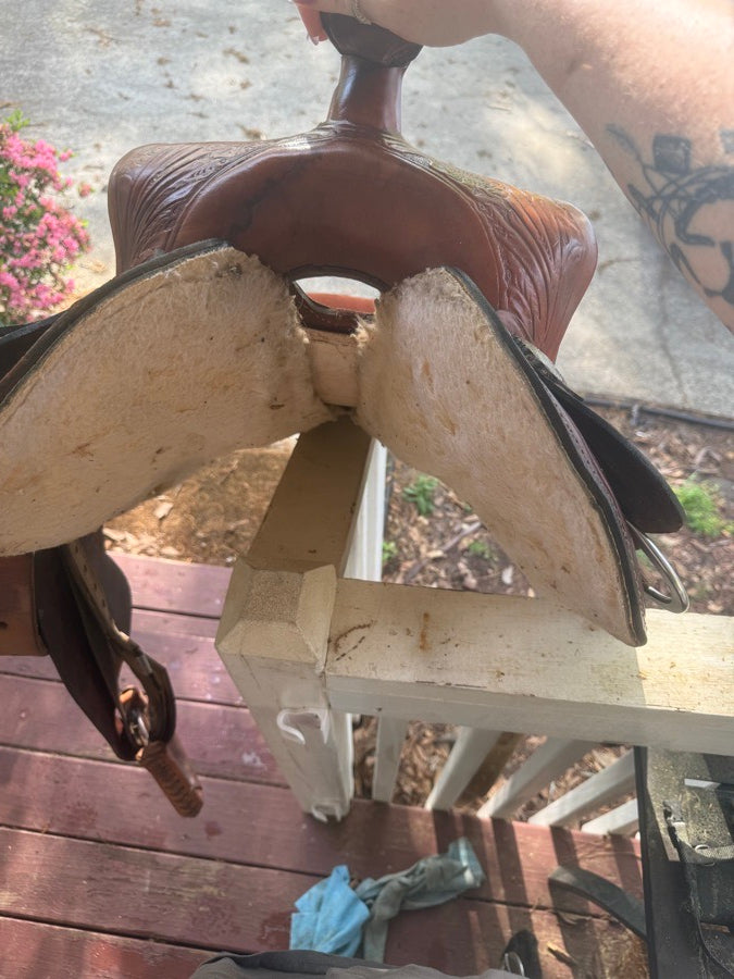 Other Stunning silver concho western saddle