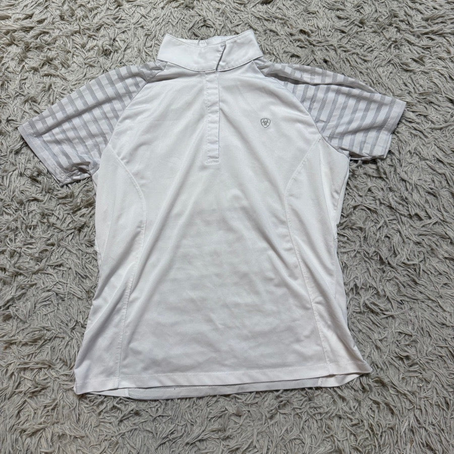 ARIAT Women’s XL White Ariat Short Sleeve Horseback Riding Show Shirt