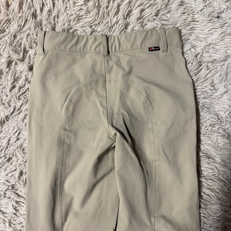 Girl’s Size 14 Tan Struck Knee Patch Horseback Riding Jodphur Breeches. Good Con
