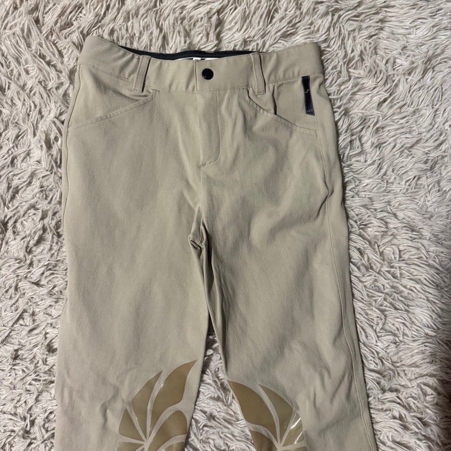 Girl’s Size 14 Tan Struck Knee Patch Horseback Riding Jodphur Breeches. Good Con