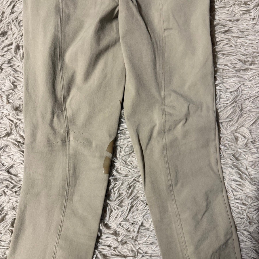 Girl’s Size 14 Tan Struck Knee Patch Horseback Riding Jodphur Breeches. Good Con