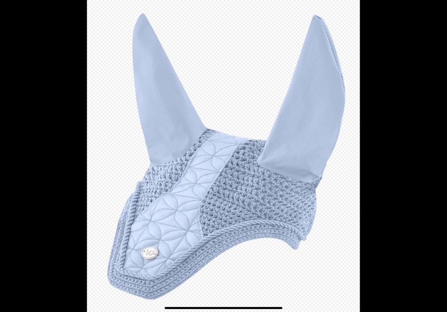 WALDHAUSEN Waldhausen Felix Glam Dressage saddle Pad and Full Size Bonnet Set Pastel Blue (4)