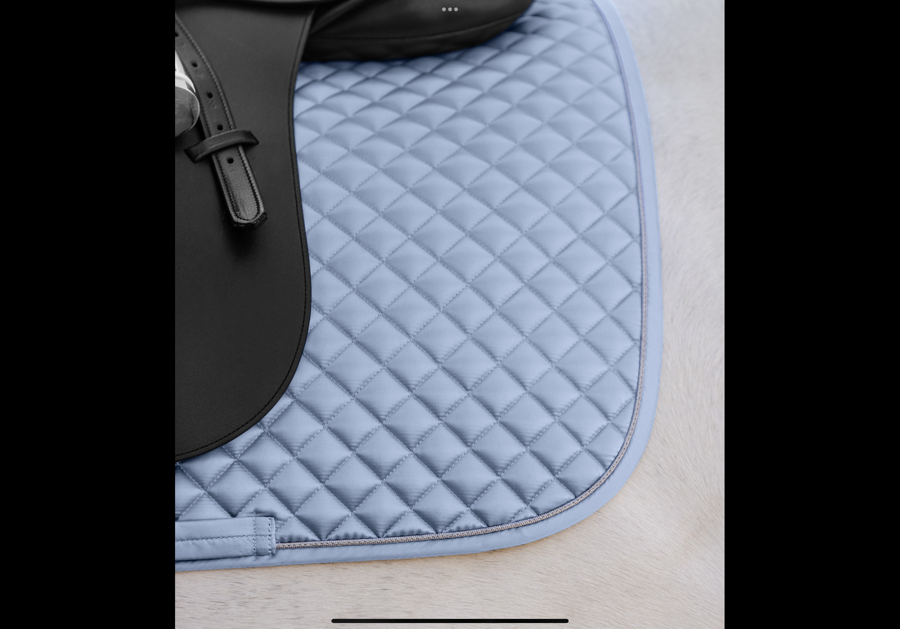 WALDHAUSEN Waldhausen Felix Glam Dressage saddle Pad and Full Size Bonnet Set Pastel Blue (3)