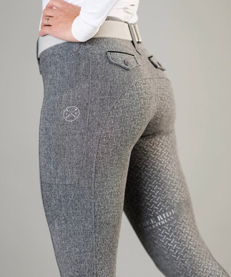 Free Ride Equestrian - Lux Hybrid - Gray Tweed - Knee Patch