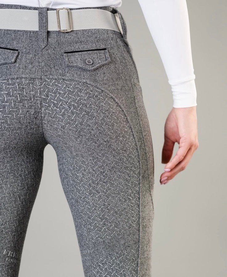 Free Ride Equestrian - Lux Hybrid - Gray Tweed - Knee Patch