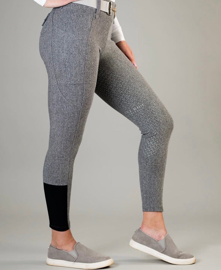 Free Ride Equestrian - Lux Hybrid - Gray Tweed - Knee Patch