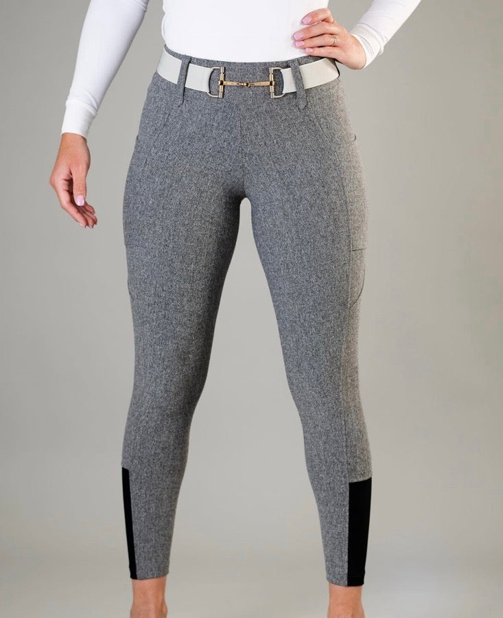 Free Ride Equestrian - Lux Hybrid - Gray Tweed - Knee Patch
