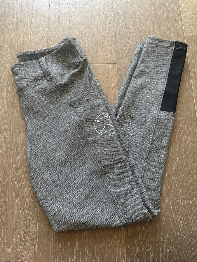 Free Ride Equestrian - Lux Hybrid - Gray Tweed - Knee Patch