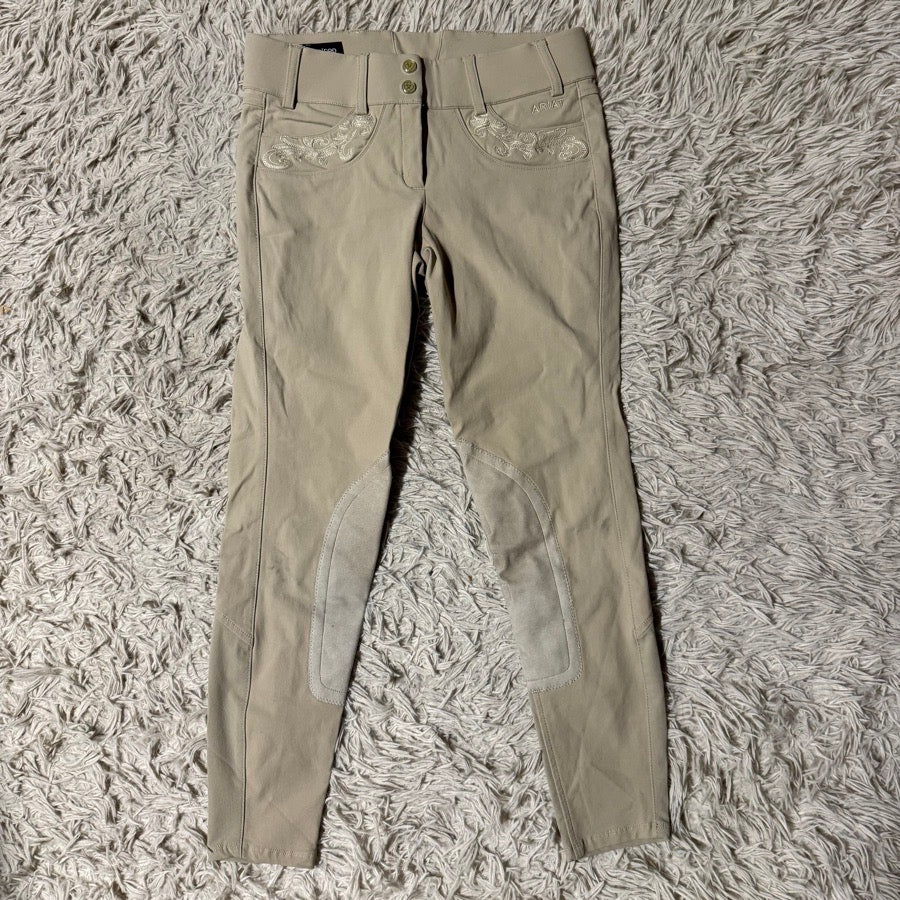 Women’s Size 22 Tan Ariat Knee Patch Horseback Riding Breeches. Good Condition.