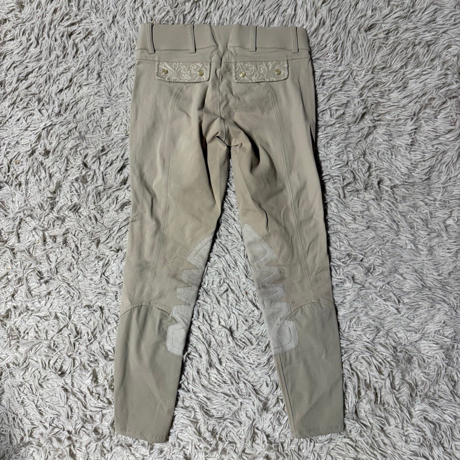 Women’s Size 22 Tan Ariat Knee Patch Horseback Riding Breeches. Good Condition.