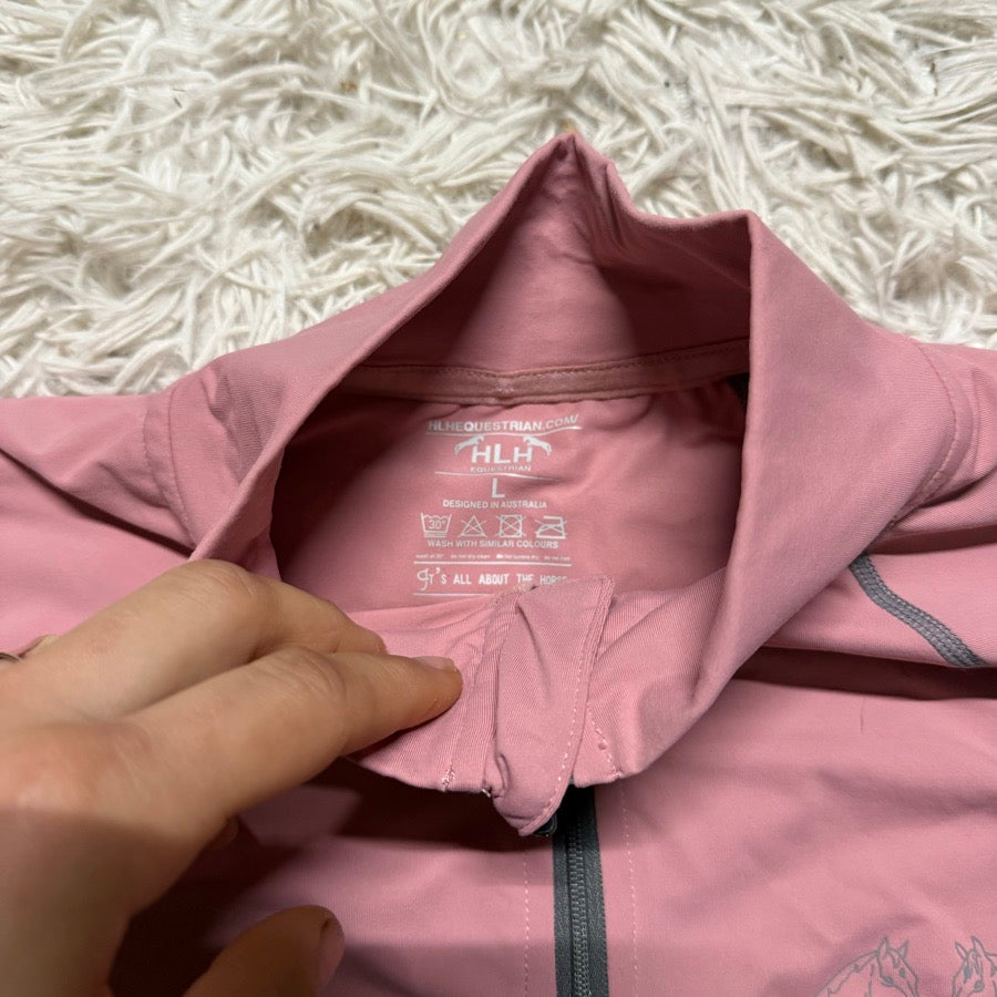 Women’s Large Pink HLH Long Sleeve Horseback Riding Sunshirt. Good Condition.