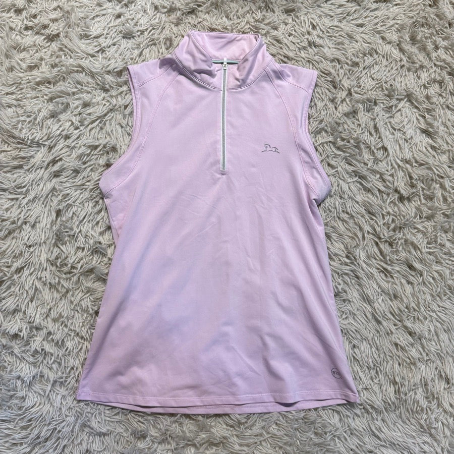 RJ CLASSICS Women’s Large Pink RJ Classics Sleeveless Horseback Riding Sunshirt. Good Cond.
