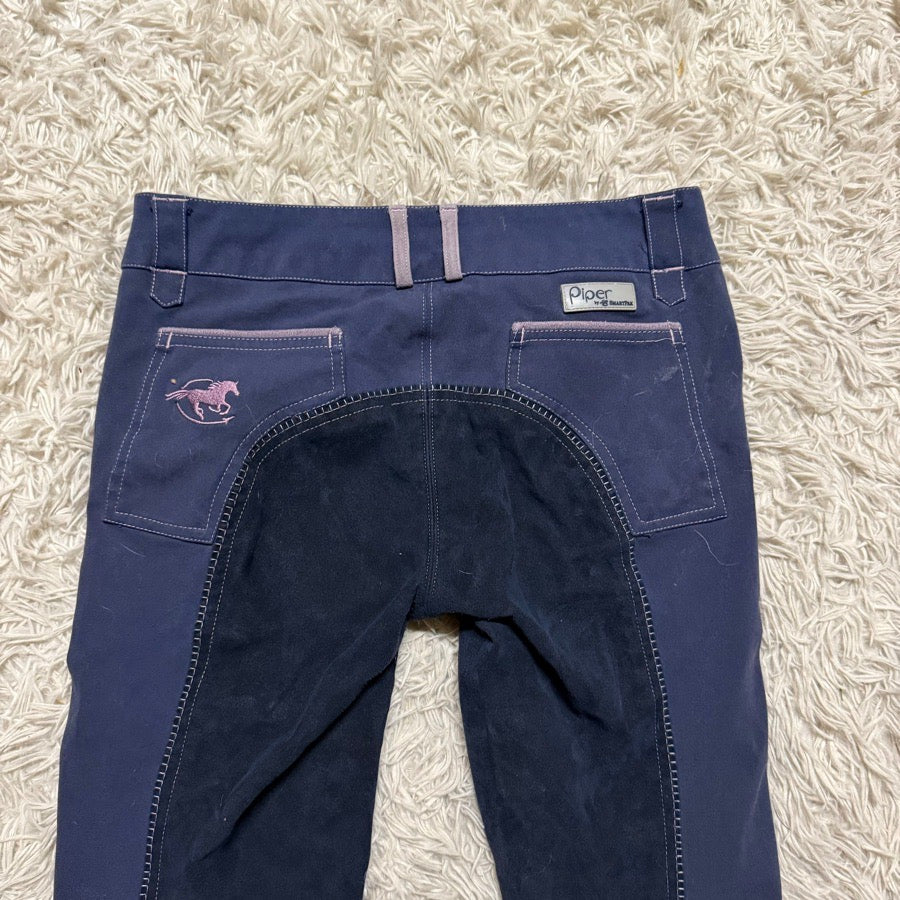 Women’s Navy Smartpak Piper Full Seat Horseback Riding Breeches. Good Condition.