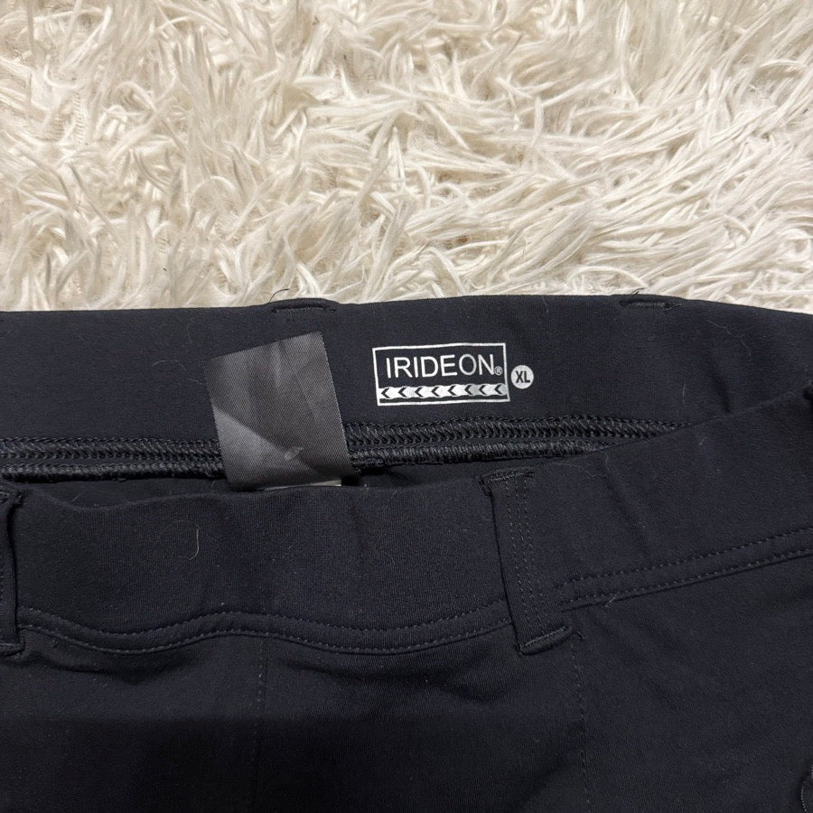 Women’s XL Black Irideon Knee Patch Horseback Riding Tights Breeches. Good Cond