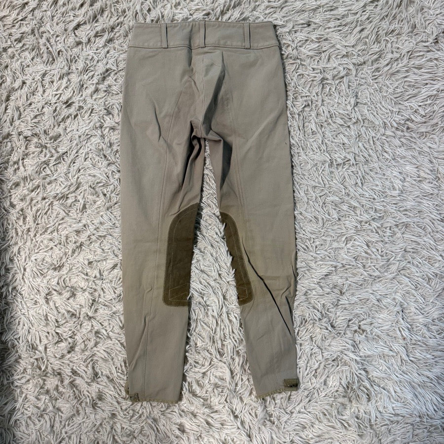 Girl’s Size 12 Tan Tailored Sportsman Knee Patch Horseback Riding Breeches