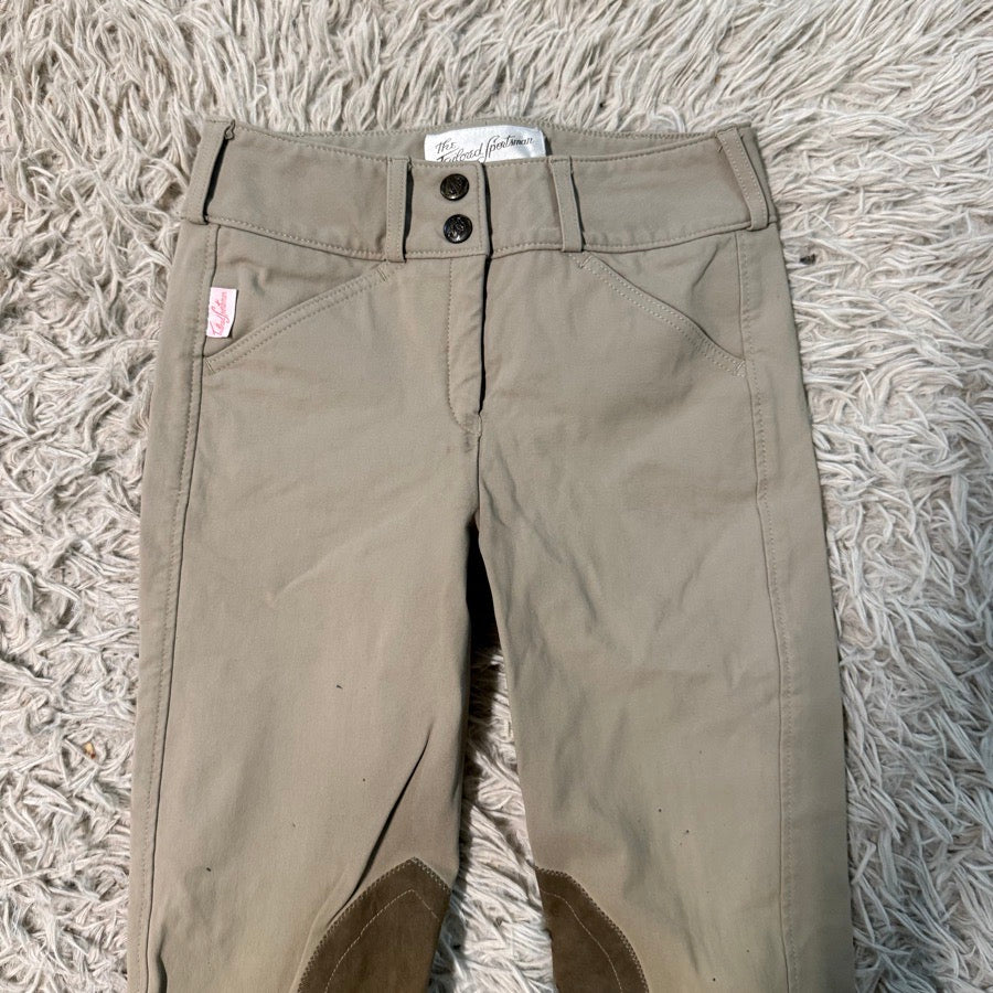 Girl’s Size 12 Tan Tailored Sportsman Knee Patch Horseback Riding Breeches