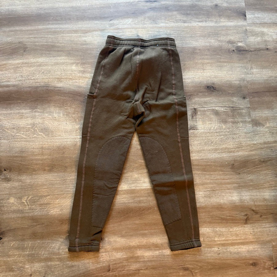 Girl’s Brown Kerrits Winter Knee Patch Horseback Riding Tights Breeches. Good Co