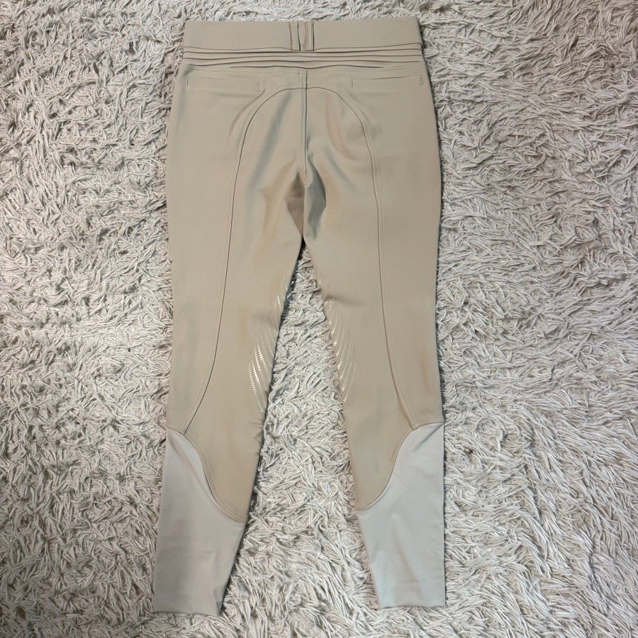 New Size 32R Tan Samshield Chloe Script Knee Patch Horseback Riding Breeches