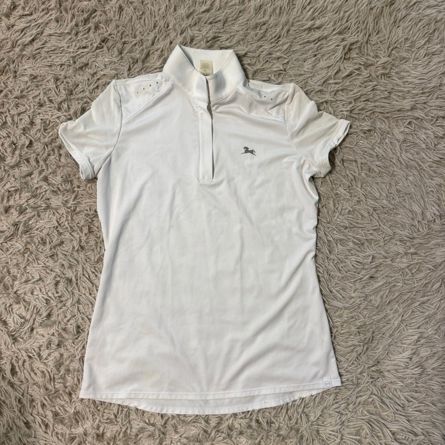RJ CLASSICS Women’s Medium White RJ Classics Short Sleeve Horseback Riding Show Shirt