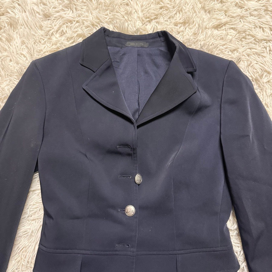 Women’s 00R Navy RJ Classics Horseback Riding Show Coat. Needs button repair.