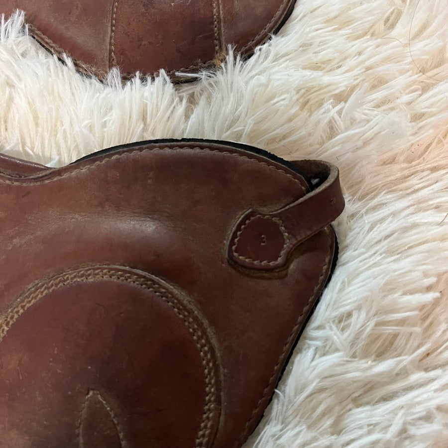Size 3 Brown Leather CWD Horseback Riding Hind Jumping Boots. Good Condition.