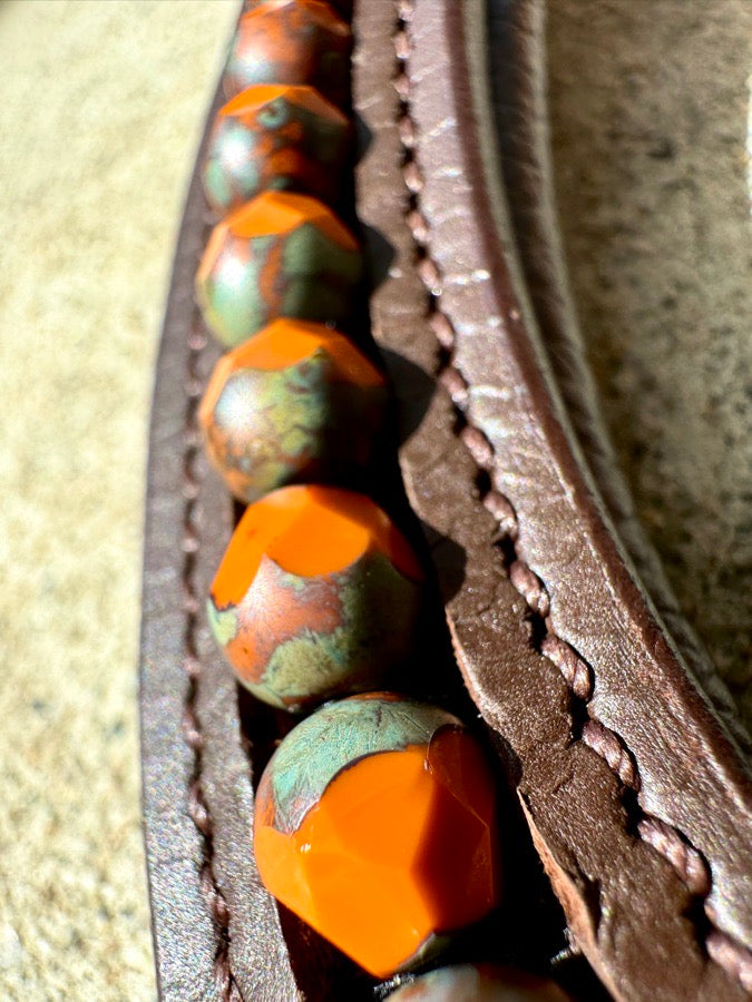 Other Orange & Black Beaded Browband | Halloween Browband (4)