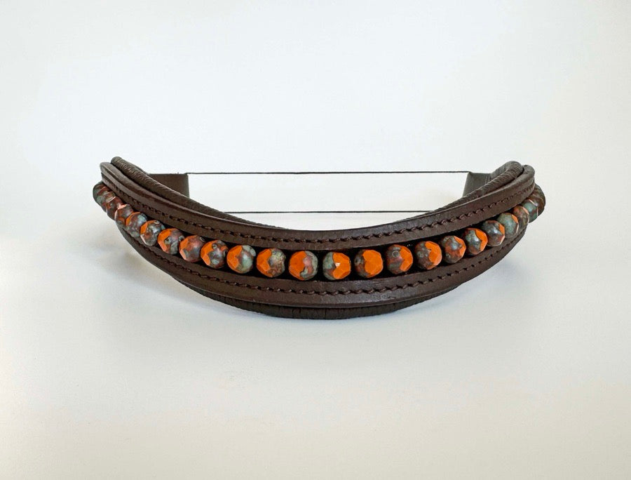 Other Orange & Black Beaded Browband | Halloween Browband (2)