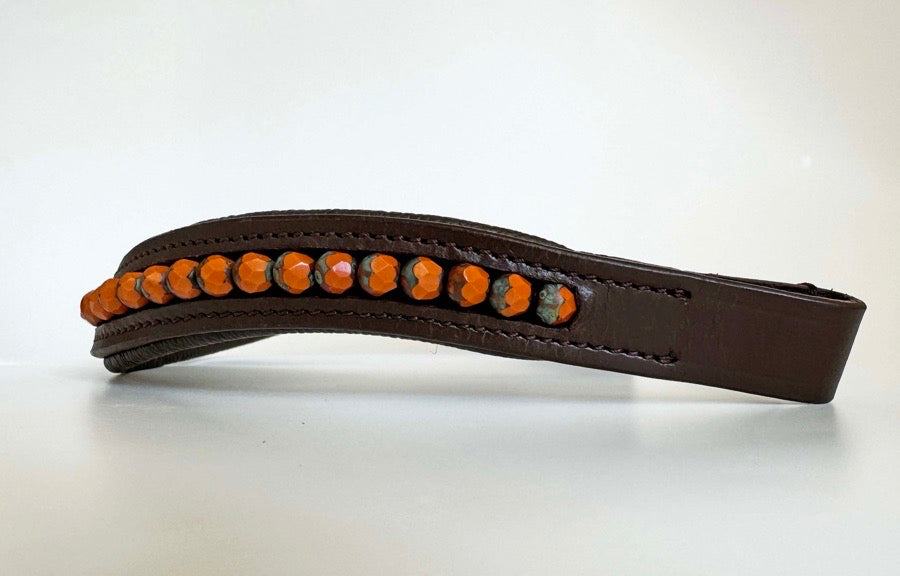 Other Orange & Black Beaded Browband | Halloween Browband (3)