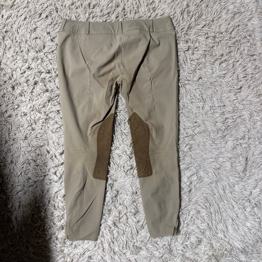 Women’s Size 36 Tan Tailored Sportsman Knee Patch Horseback Riding Breeches