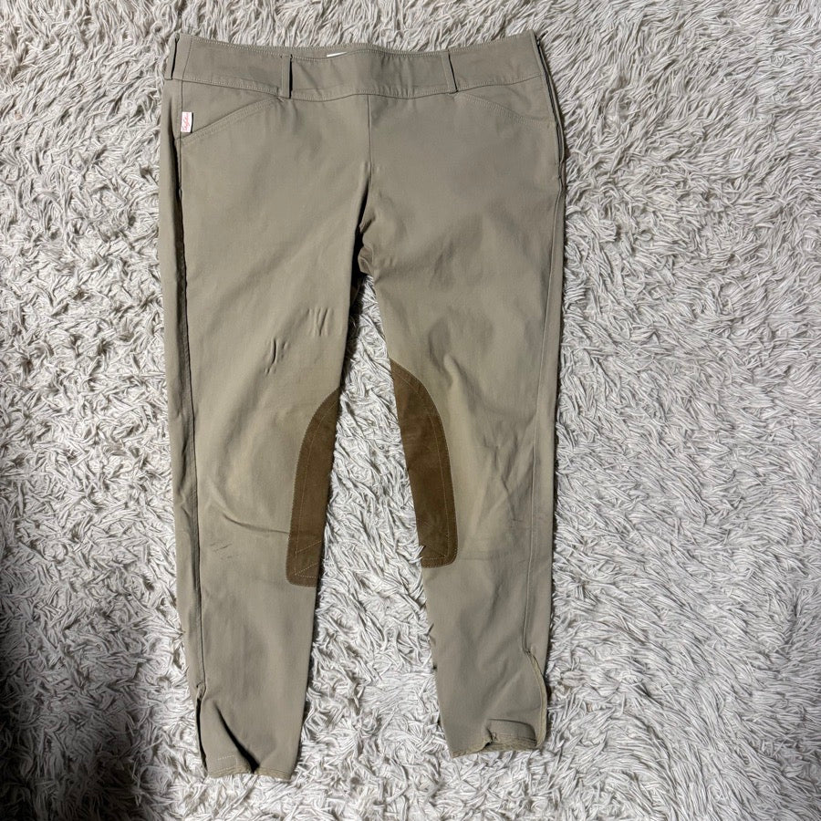Women’s Size 36 Tan Tailored Sportsman Knee Patch Horseback Riding Breeches