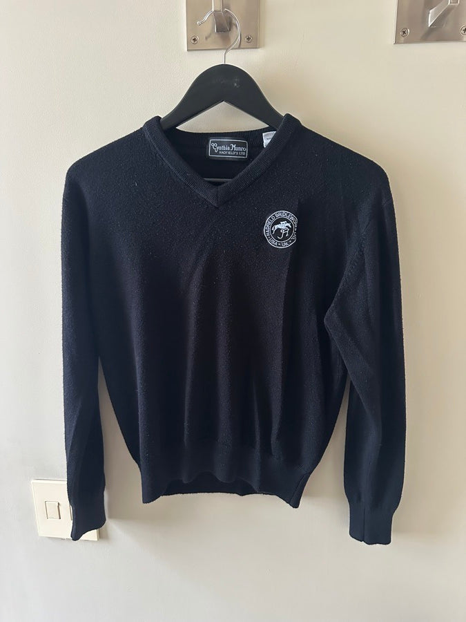 Hadfields Black V-Neck Cashmerlon Sweater - Medium