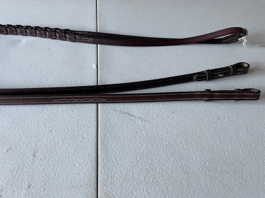 Bobby’s 1/2” Havana Laced Raised w/fancy stitching Reins