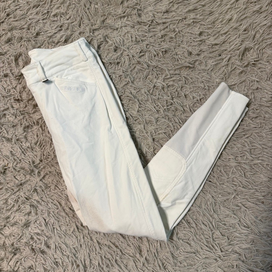 Women’s Size 26L White Romfh Knee Patch Horseback Riding Breeches