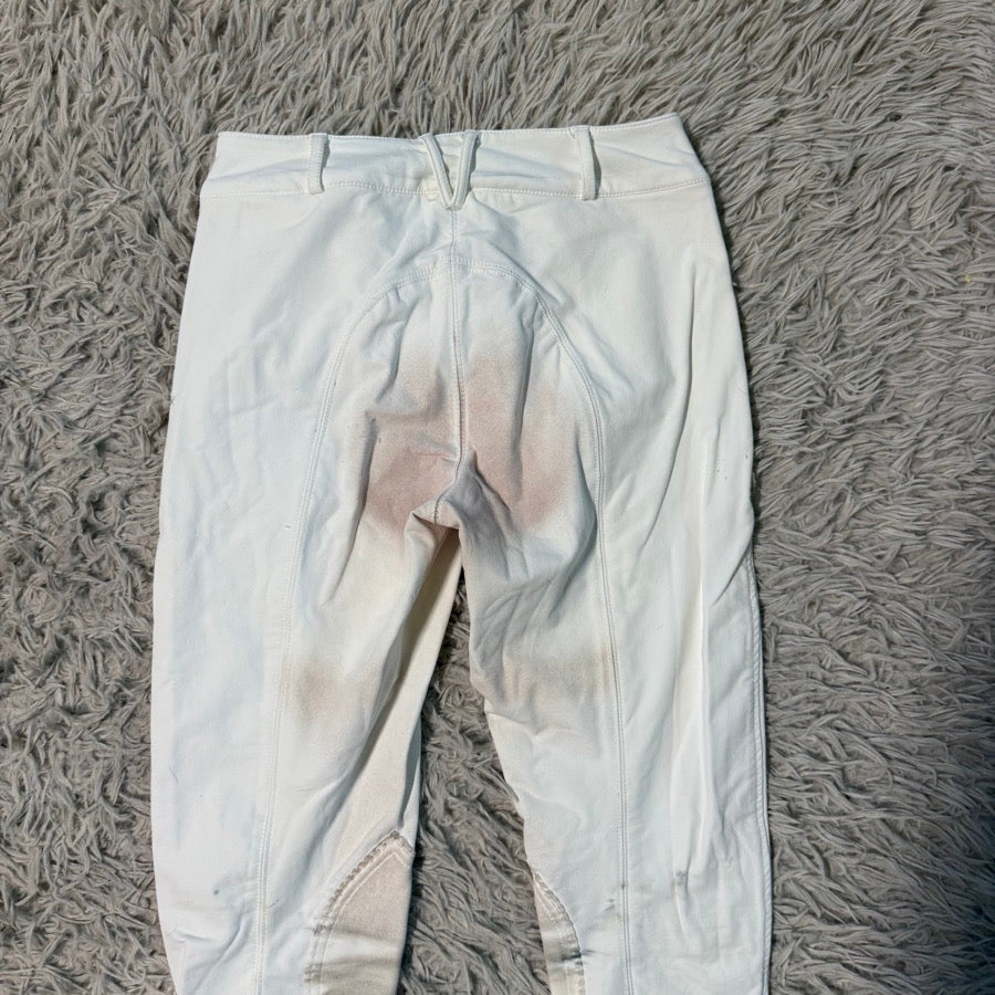 Women’s Size 26L White Romfh Knee Patch Horseback Riding Breeches