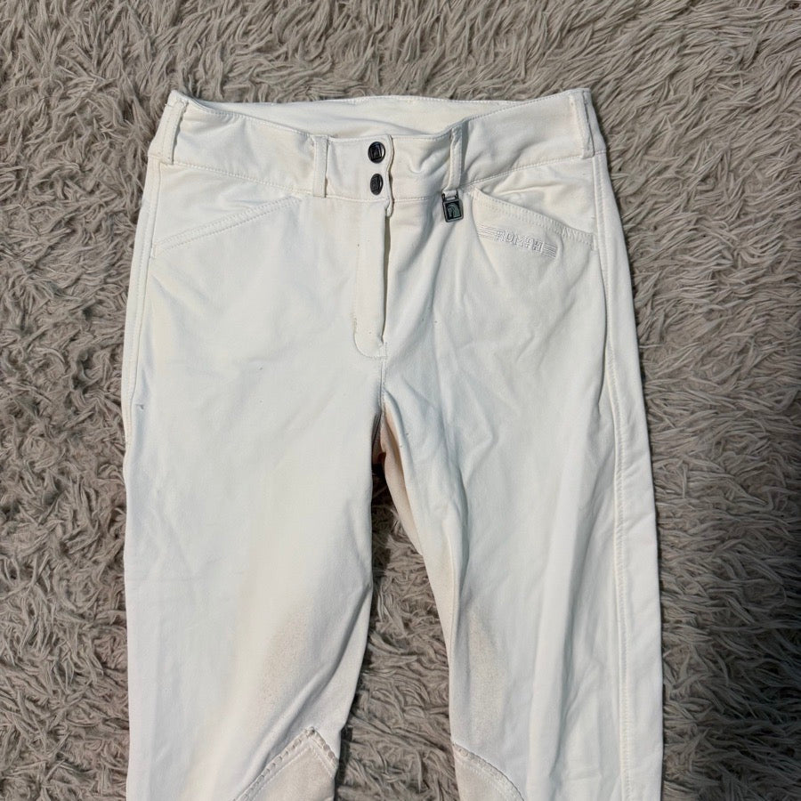 Women’s Size 26L White Romfh Knee Patch Horseback Riding Breeches