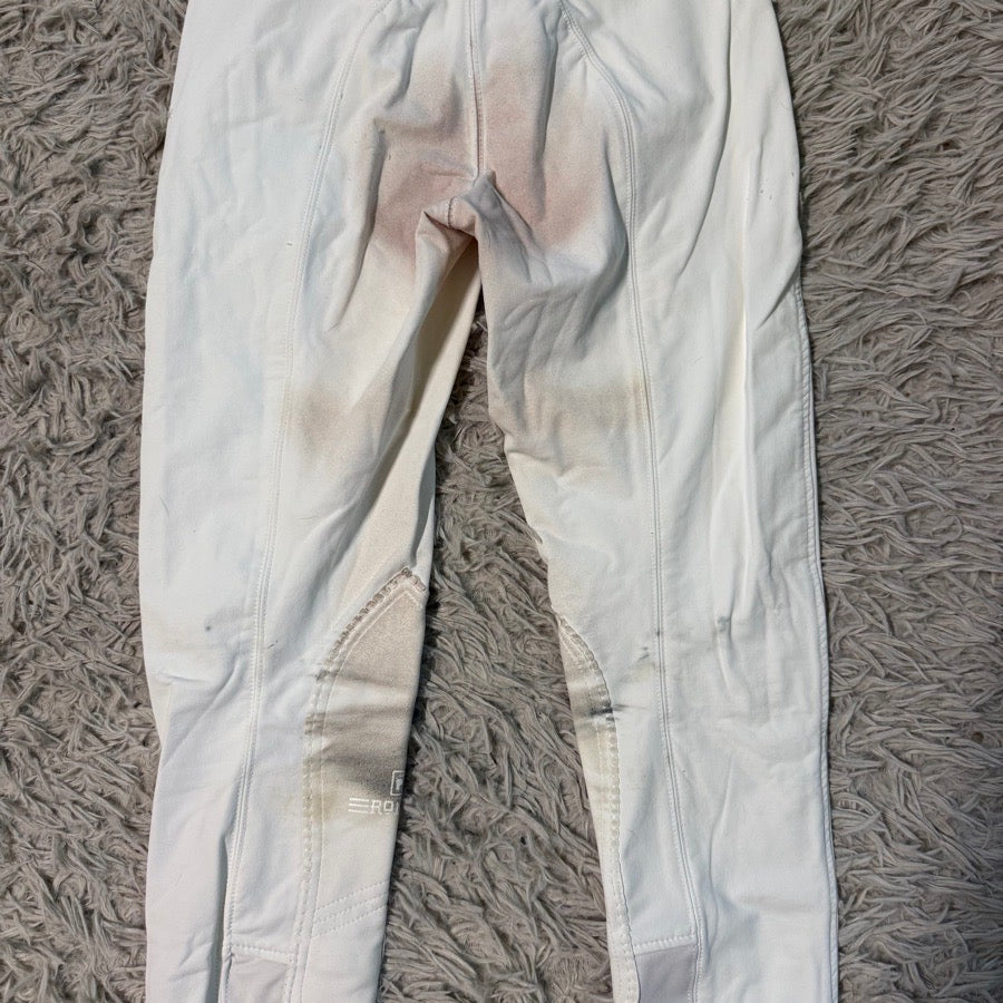 Women’s Size 26L White Romfh Knee Patch Horseback Riding Breeches