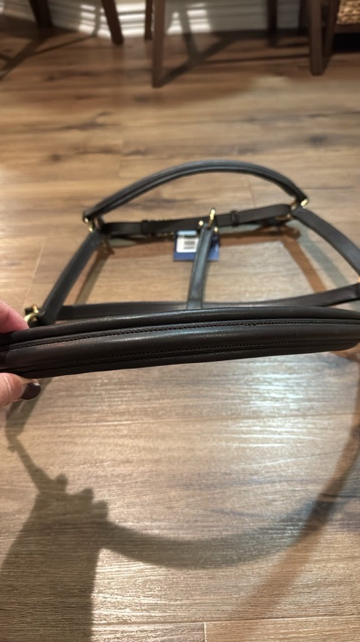 NWT Premier Equine Padded Leather Halter. Size Extra Full - Dark Brown