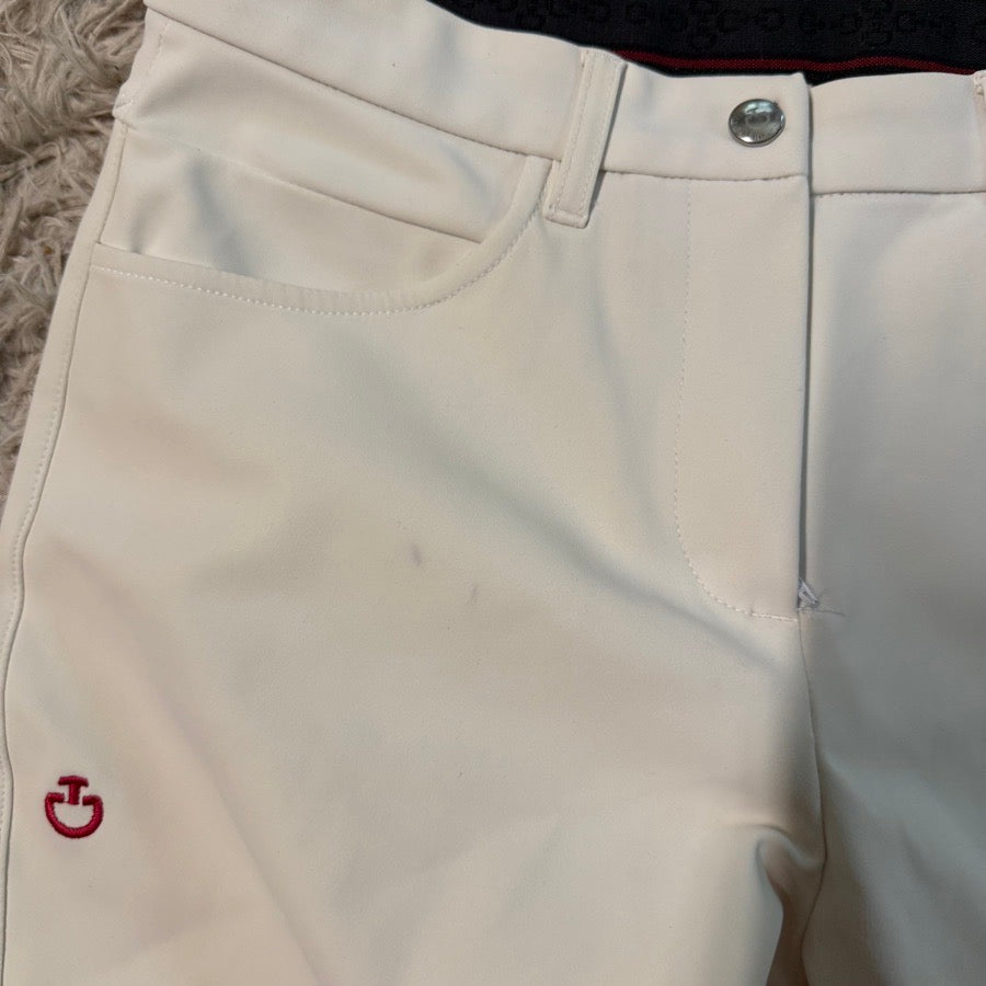 Women’s Size IT42 White Cavalleria Toscana Knee Patch Horseback Riding Breeches