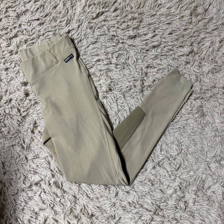Women’s XL Tan Kerrits Knee Patch Horseback Riding Tights Breeches. Good Cond.