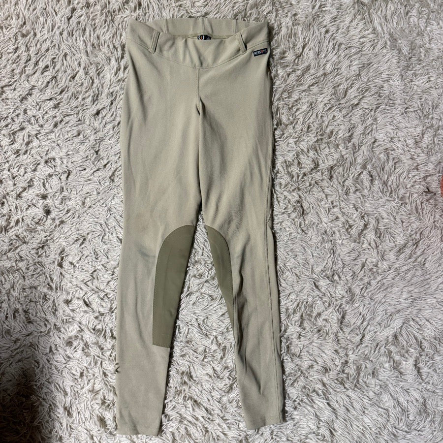 Women’s XL Tan Kerrits Knee Patch Horseback Riding Tights Breeches. Good Cond.