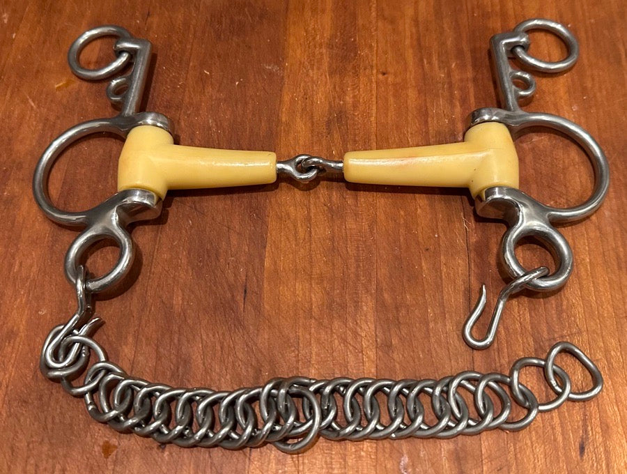 Happy Mouth Jointed Pelham Bit 5” - With Leather Converter Pair