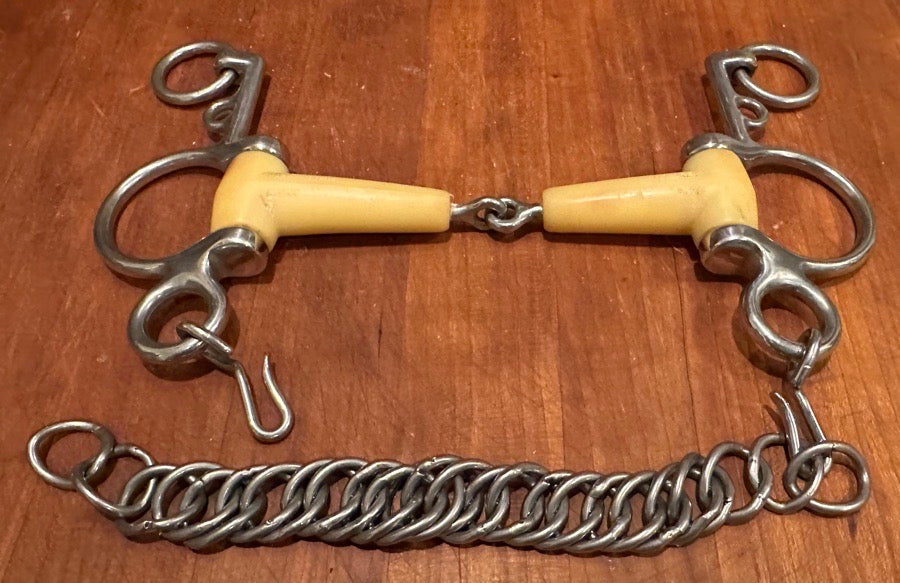 Happy Mouth Jointed Pelham Bit 5” - With Leather Converter Pair