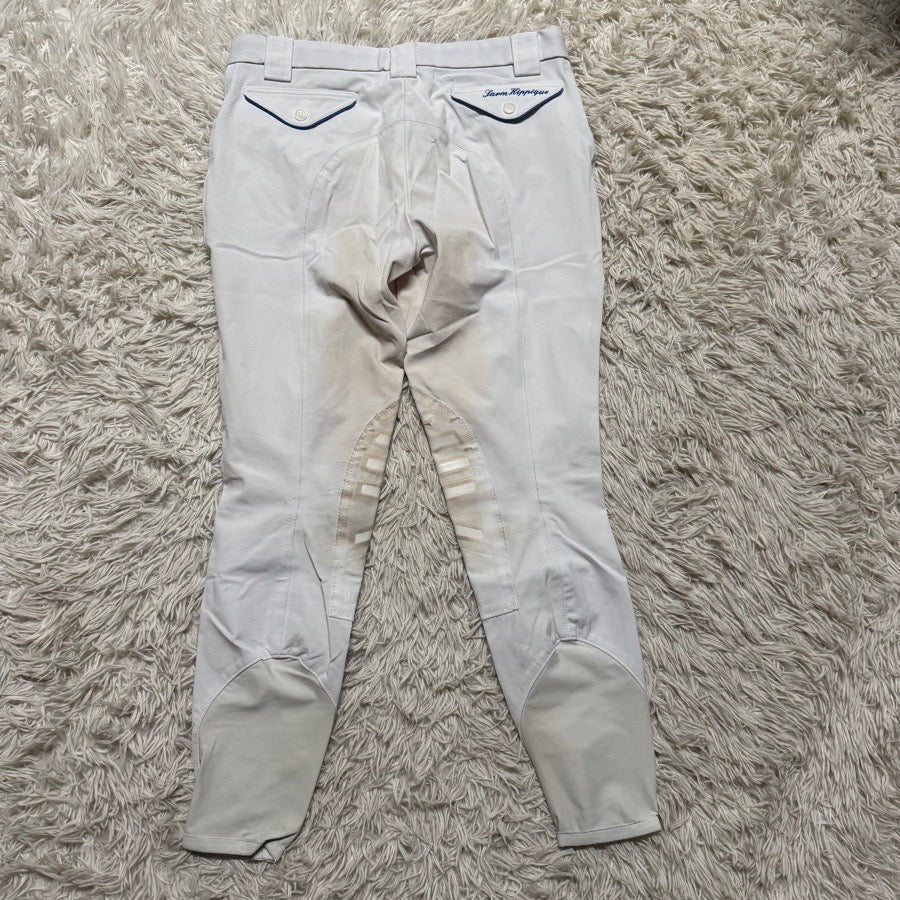 Women’s Size 32 White Sarm Hippique Knee Patch Horseback Riding Breeches