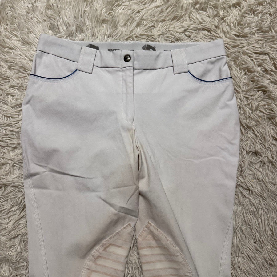 Women’s Size 32 White Sarm Hippique Knee Patch Horseback Riding Breeches