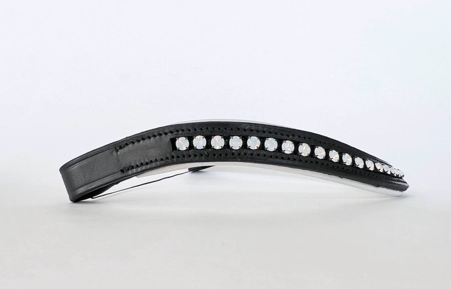 Moonstone Crystal Browband with White Contrast Padding