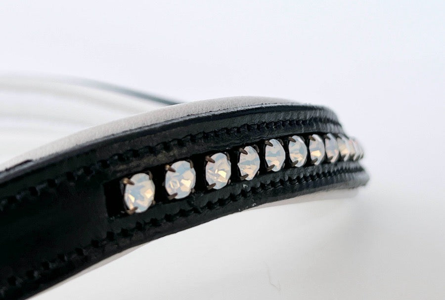 Moonstone Crystal Browband with White Contrast Padding