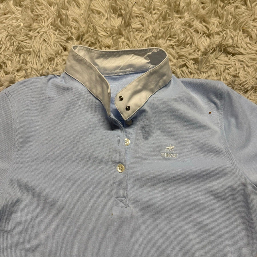 Women’s Blue Pikeur Short Sleeve Horseback Riding Show Shirt. Good Condition.