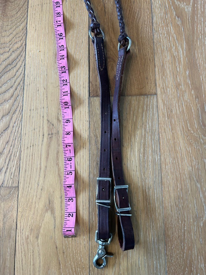 90” Barrel or Trail Reins Medium Oil Leather