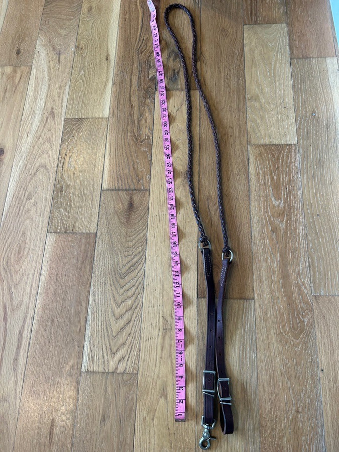 90” Barrel or Trail Reins Medium Oil Leather